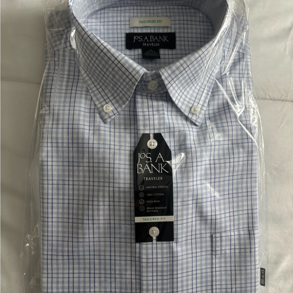 Jos. A. Bank Men's Blue Checkered Shirt